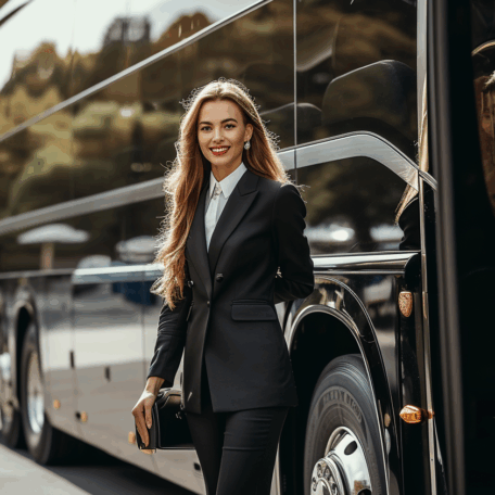 femaule driver charter bus